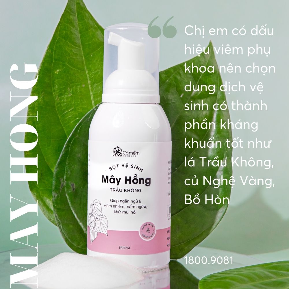 Bọt vệ sinh Mây Hồng Trầu Không giúp ngăn ngừa viêm phụ khoa, nấm ngứa, khí hư, mùi hôi, ngứa ngáy 1